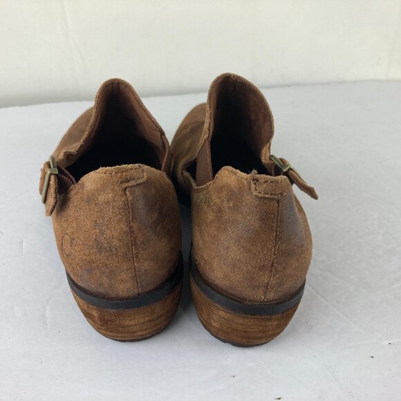 Born Womens Sz 7.5 Brown Suede Leather Bootie Cut Out Western Boho Comfort Shoe - Picture 4 of 6